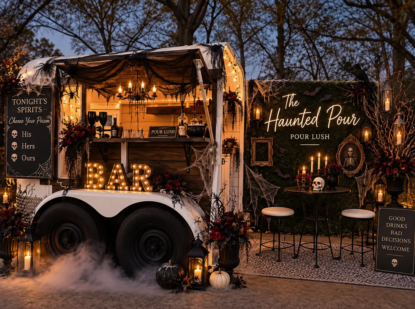 Pour Lush mobile bar at The Haunted Convent