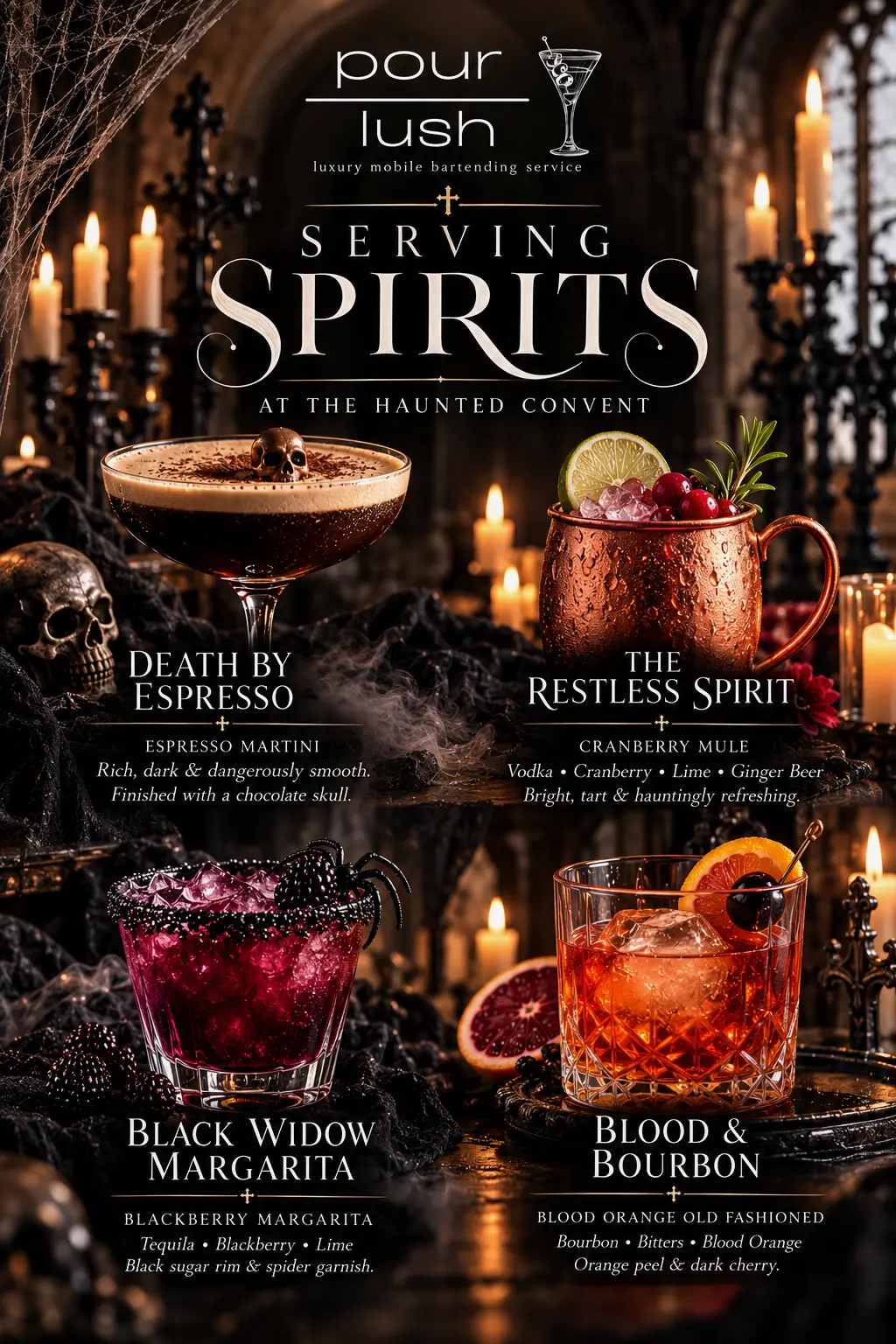 Full Pour Lush cocktail menu